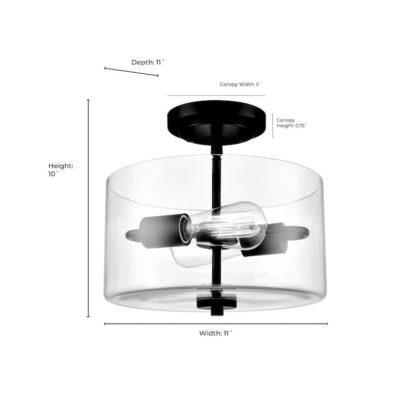 Millennium Lighting 2710 Verlana 2 Light 11" Wide Semi-Flush Drum