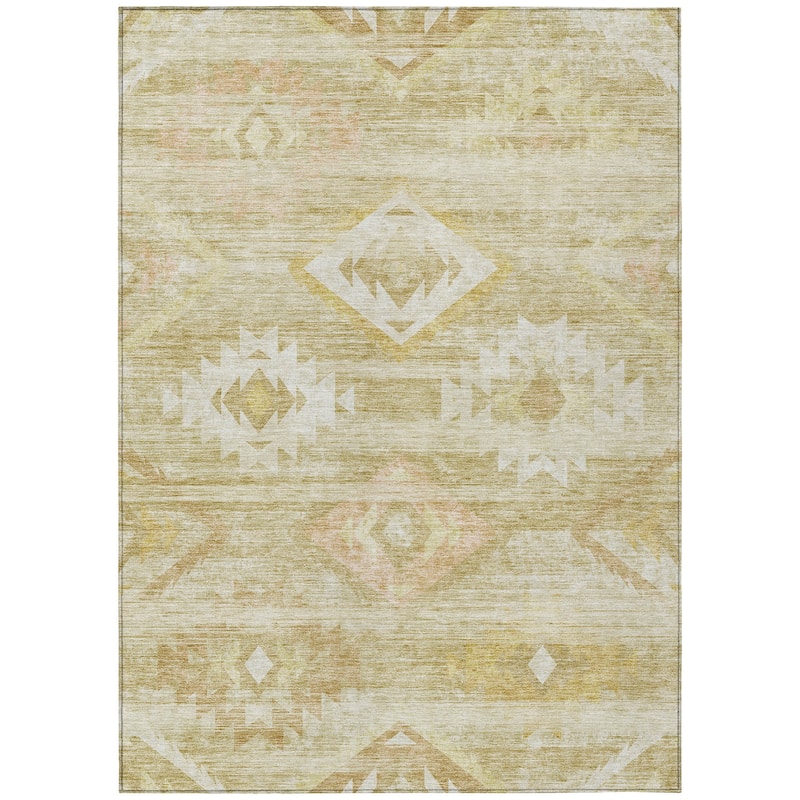 Machine Washable Indoor/ Outdoor Chantille Boho Tribal Rug