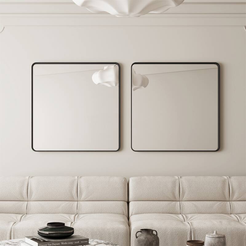 36x36 Inch Square Metal Framed Wall Mirror