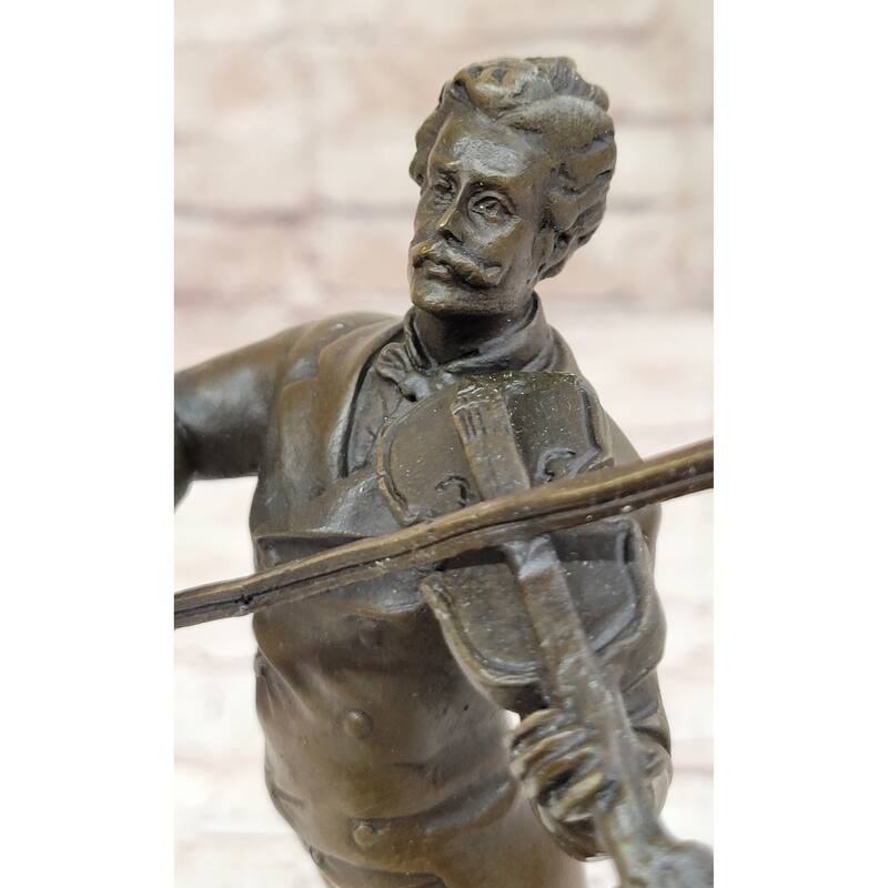 Bronze Sculpture Of Johann Strauss Playing The Violin Hot Cast Figurine Figure