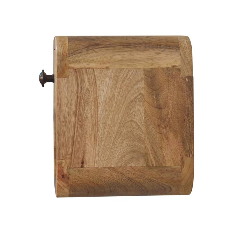 Artisan Furniture Solid Wood Extra Mini Curved Oak-ish Bedside with Open Slot