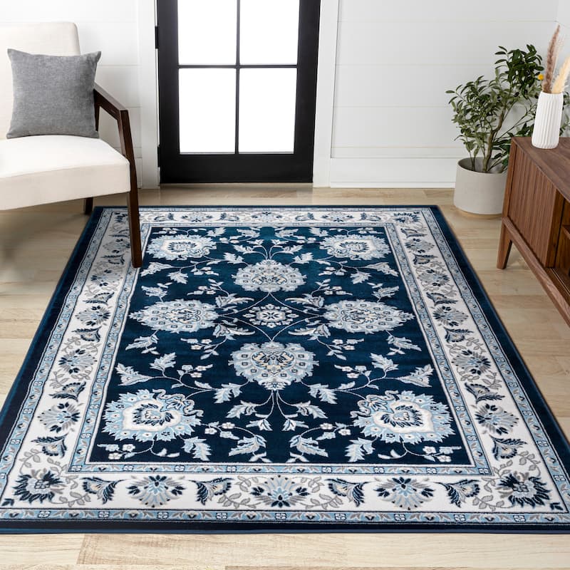 JONATHAN Y Scala French Cottage Area Rug - 2 X 10 - Navy/Ivory