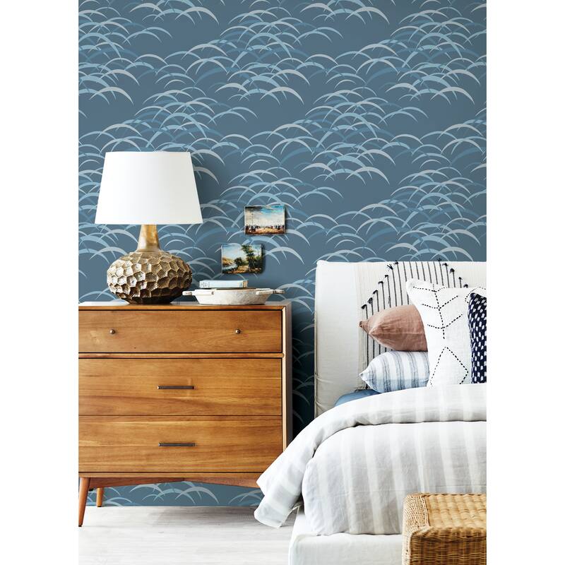 A-Street Prints Kasia Dark Blue Abstract Wallpaper