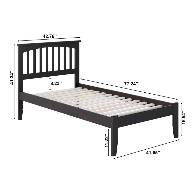Mission Platform Bed with USB Charging Station in Espresso