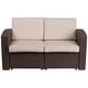 preview thumbnail 8 of 8, Faux Rattan Loveseat with All-Weather Cushions