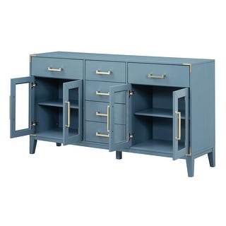 6-Drawer And 2-Cabinet Retro Sideboard With Extra Large Storage Space ...