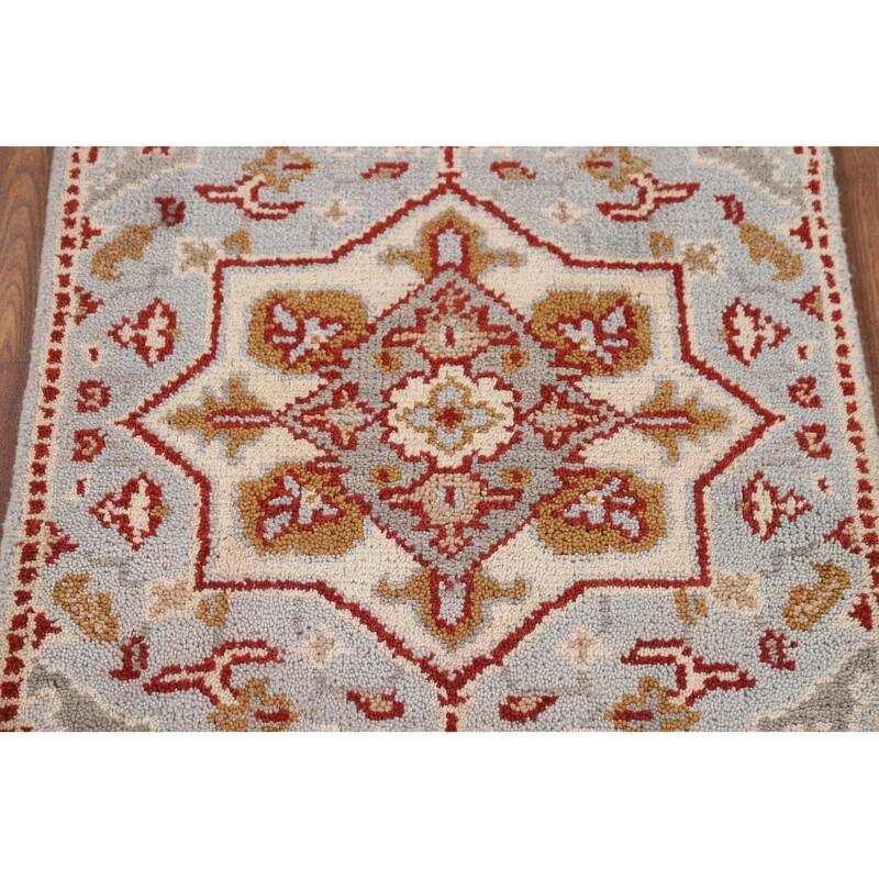 Geometric Kazak Indian Foyer Rug Handmade Wool Carpet - 2'0" x 3'0"