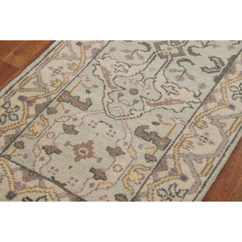 Oushak Oriental Runner Rug Hand-Knotted Transitional Wool Carpet - 2'6"x 9'9"