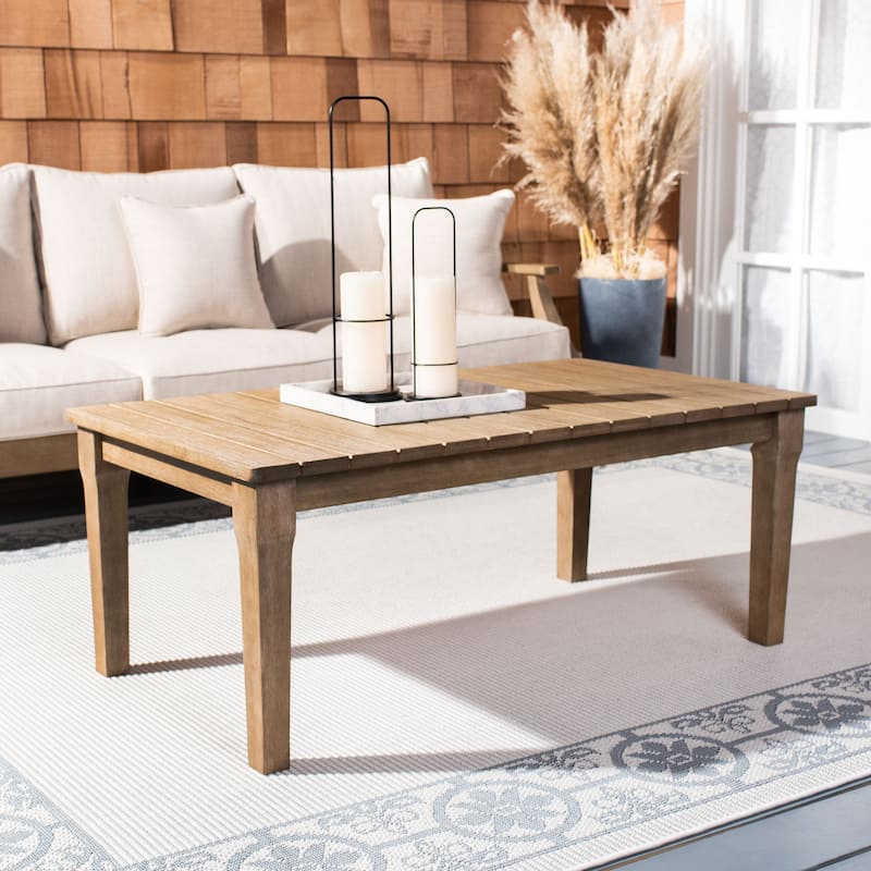 SAFAVIEH Couture Kathern Wood Patio Coffee Table. - 47.4" x 26.4" x 18.5" - 47"W x 26"D x 19"H