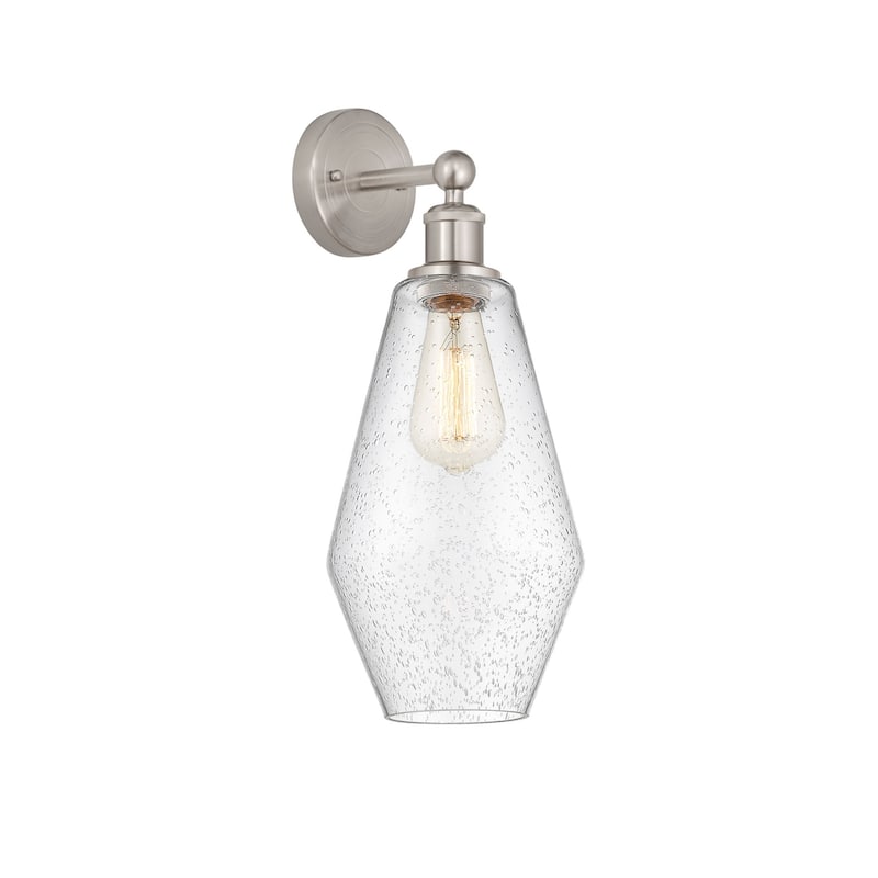 Innovations Lighting 616-1W-17-7 Cindyrella Sconce Cindyrella 17" Tall - Brushed Satin Nickel / Seedy