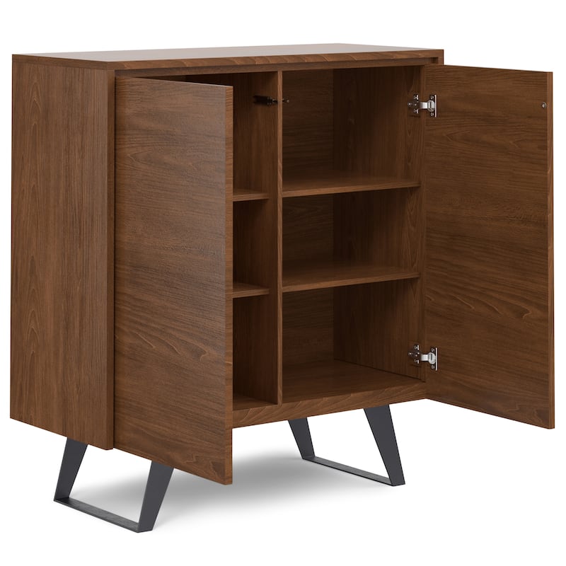 WYNDENHALL Mitchell SOLID WOOD and Metal 39 inch Wide Modern Industrial Medium Storage Cabinet - 39"w x 17"d x 42" h