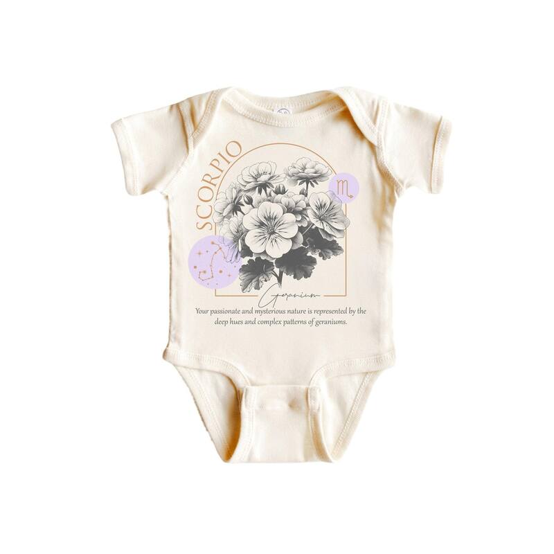 Scorpio Floral Celestial - Baby Boy Girl Clothes Infant Bodysuit Funny Cute Newborn - Blue - 0-3M