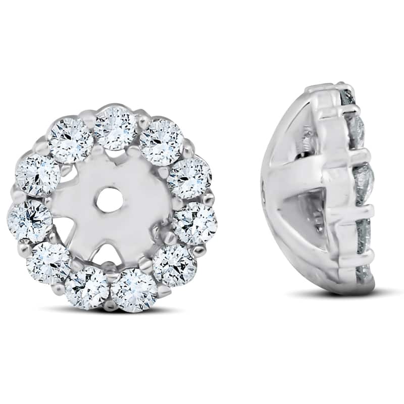 Bliss Diamond 3/8ct Halo Diamond Earring Jackets White Gold (4mm)