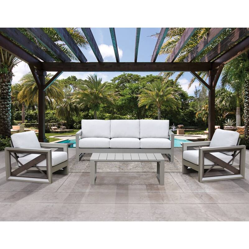 Diglur 3-Piece Outdoor Lounge Set, Gray