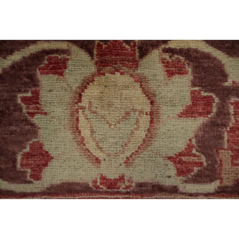 Hand Knotted Oriental 100% Wool Carpet Traditional Floral Brown Peshawar Area Rug - 9' 8'' X 6' 10''