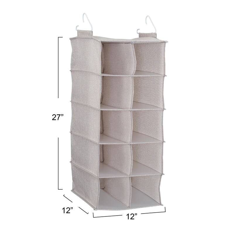 Household Essentials 10-Pocket Blended Canvas Hanging Shoe Organizer