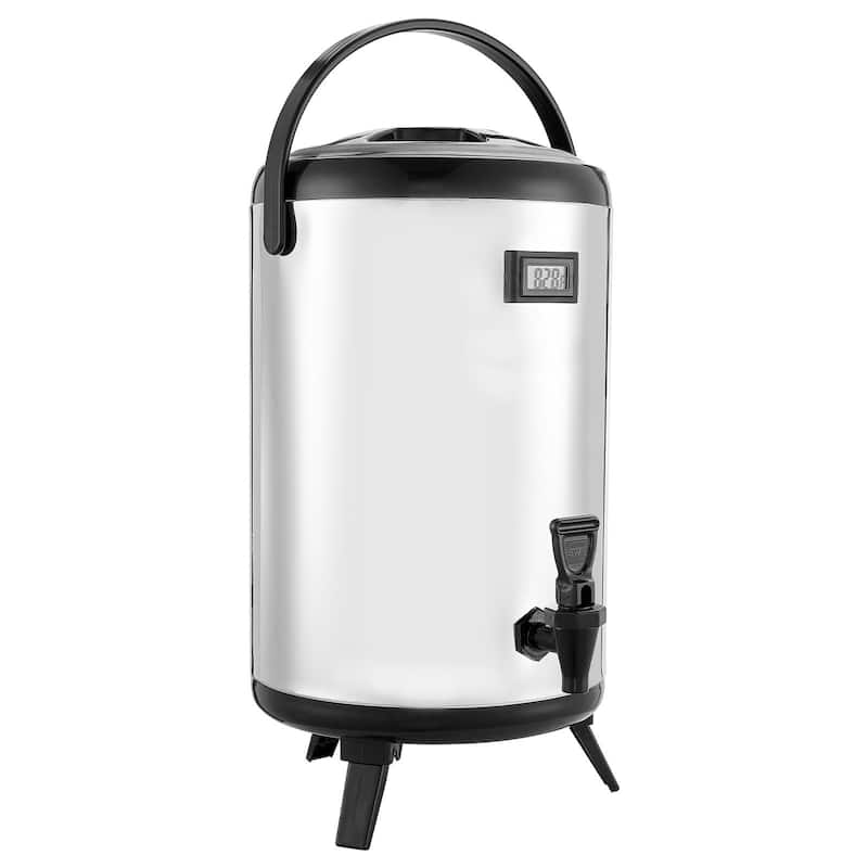12L Stainless Steel Thermal Beverage Dispenser with Leakproof Spigot Ideal for Parties and Buffets - 11.1 x 11.1 x 21.26 inch