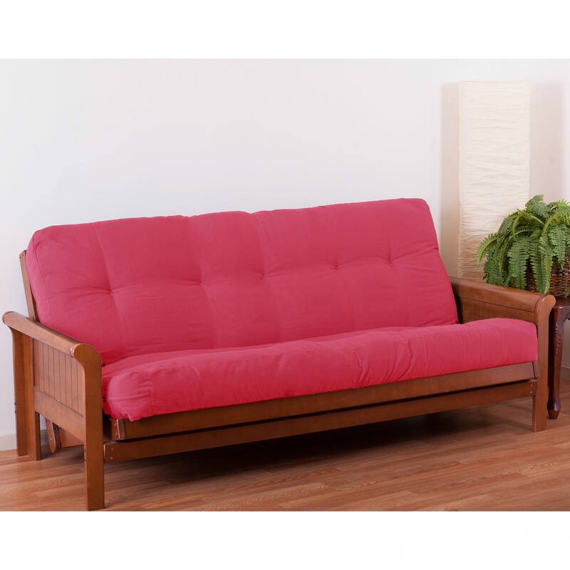 7-inch Thick Twill Futon Mattress (Twin, Full, or Queen) - Bery Berry - Queen