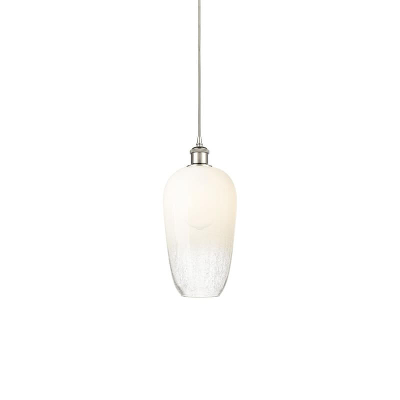 Innovations Lighting 516-1P-15-7 Brookhaven Flute Pendant Brookhaven - Polished Nickel / Opal