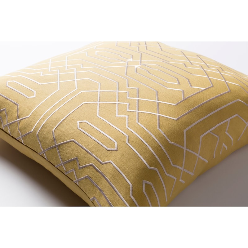 Decorative Stone Yellow 22-inch Throw Pillow Cover