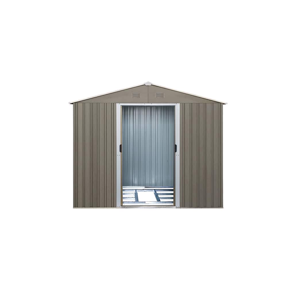 Outdoor Metal Storage Shed with Metal Floor Base