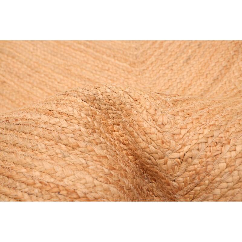 ECARPETGALLERY Braided Weave Palas Denizli Tan Jute Rug - 4'7 x 6'5