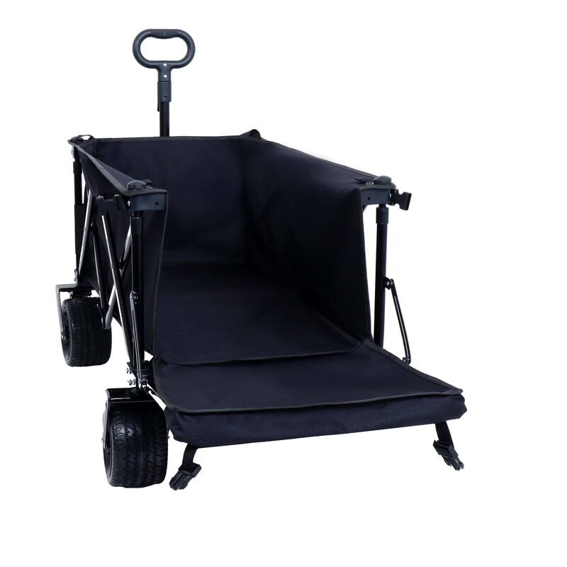 Foldable Wagon with Extended Tailgate and Wheels - N/A