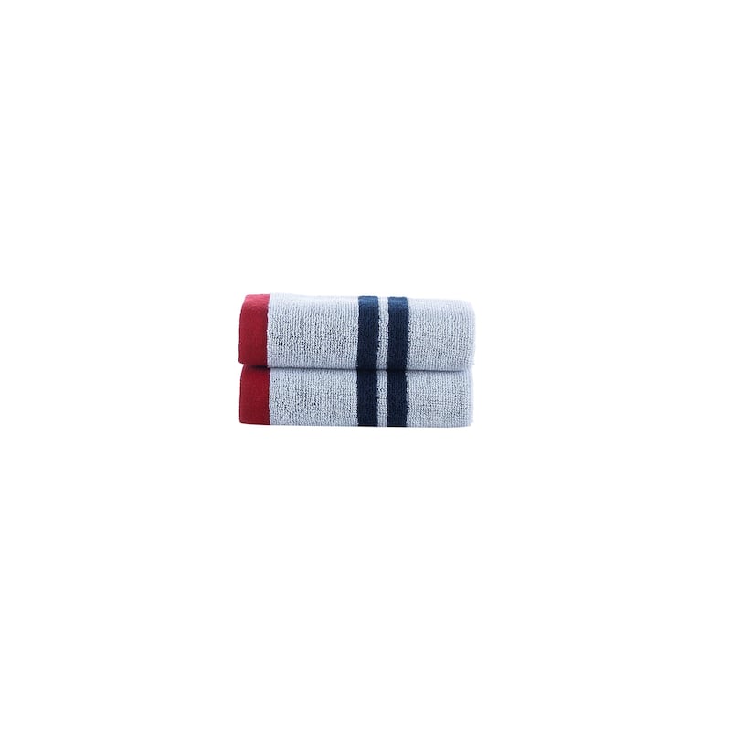 Brooks Brothers Nautical Blanket Stripe 2 pcs Wash Towels - White