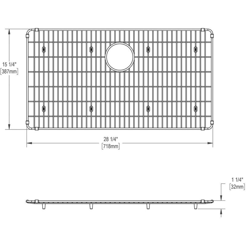 Elkay 28-1/4" L x 15-1/4" W Stainless Steel Basin Rack with Rubber - Stainless Steel