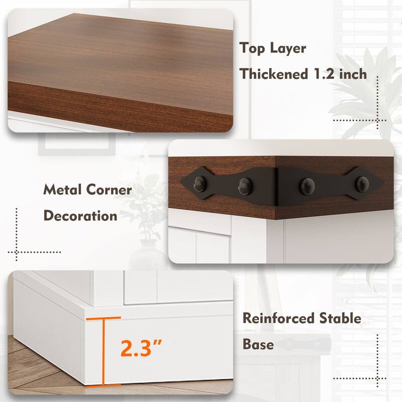 Gymojoy Fireplace 71" TV Stand with 36" Electric Fireplace, Media Console for Up to 80" TVs, LED Lights Entertainment Center.