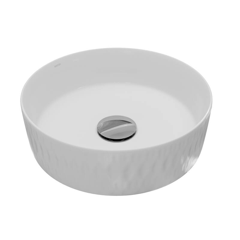 Karran Valera 14" Vitreous China Vessel Bathroom Sink in White