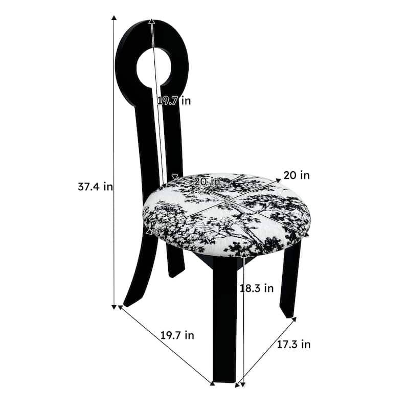 Dining Chairs Set of 2, Key-Design Home Chairs, Velvet Upholstered Solid Wooden Dining Chairs with Round Cushion