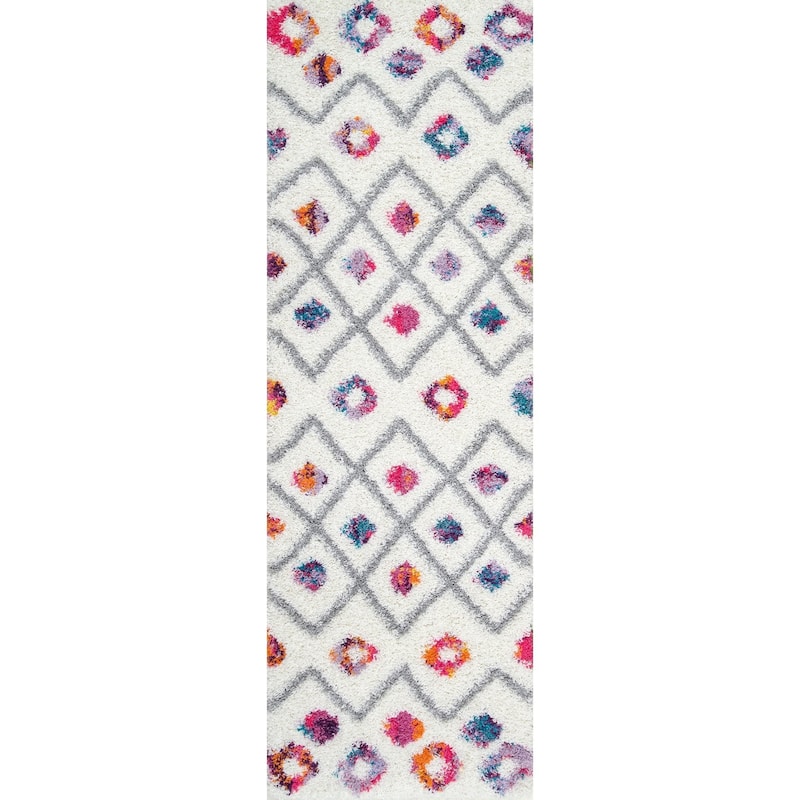 Nuloom Tatyana Moroccan Diamond Trellis Shaggy Area Rug - 2'8" x 12' Runner