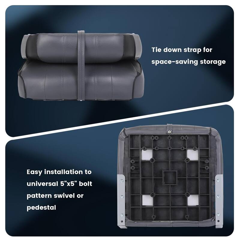 2 Pack Low Back Boat Seats with Stainless Steel Screws