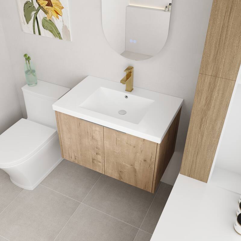 Beingnext 24"/30"/36" Bathroom Vanity with Sink, Floating Bathroom Vanity with 2 Soft Close Doors