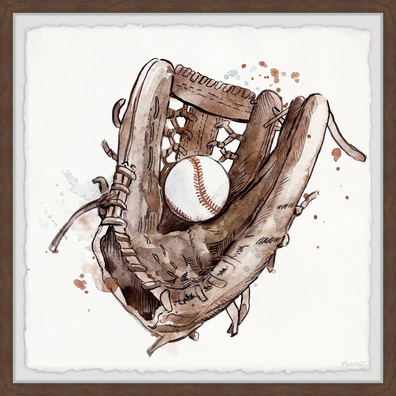 'The Baseball Glove' Framed Painting Print