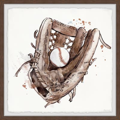'The Baseball Glove' Framed Painting Print