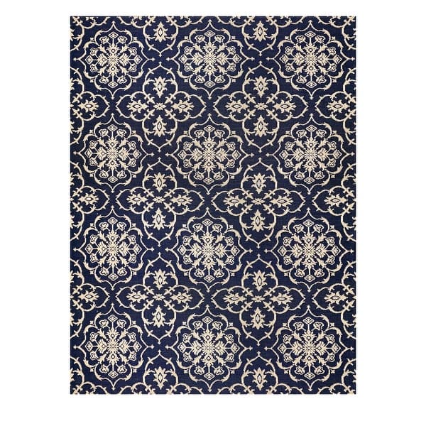slide 2 of 8, Gertmenian Grace Premium Multi-Size Multi-Colored Flatweave Indoor/ Outdoor Area Rug Collection 5'3"x7'5" - AMADORA NAVY