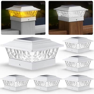 Solar Post Lights Outdoor 12 LEDs 4 Modes Post Cap Light