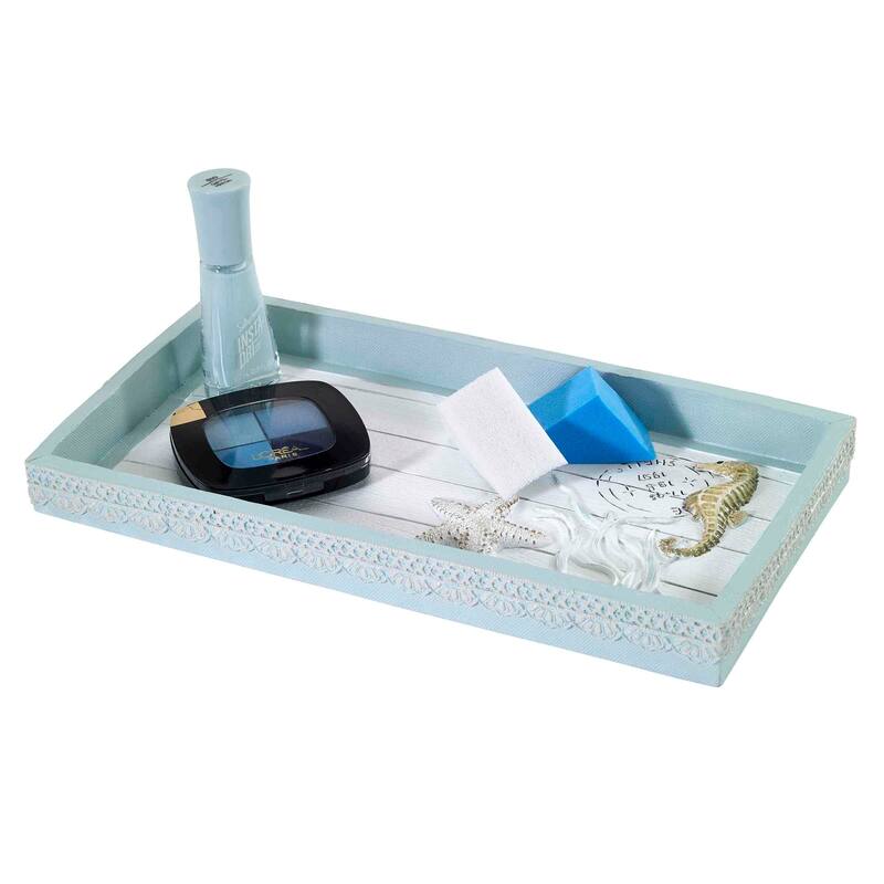 Avanti Linens Farmhouse Shell Tray - White