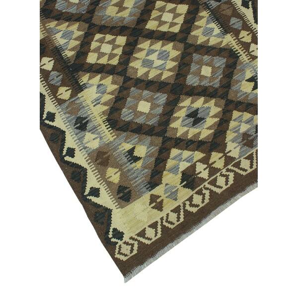 3'3 x 5'1 Noori Rug Sangat Kilim Latifa Brown/Ivory Rug 3'3 x 5'1 Noori Rug Sangat Kilim Latifa Brown/Ivory Rug