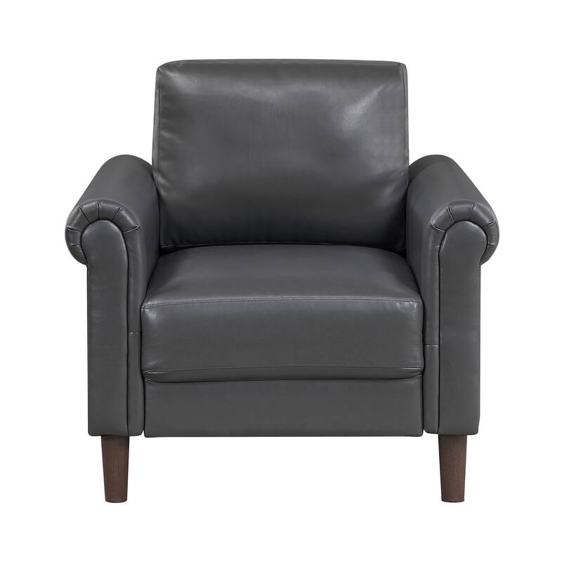 Fremont & Park Frances Faux Leather 3-Piece Living Room Set - Brown Finish Feet