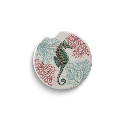 Curata Ocean Finds Seahorse Absorbent Stone Car Coaster