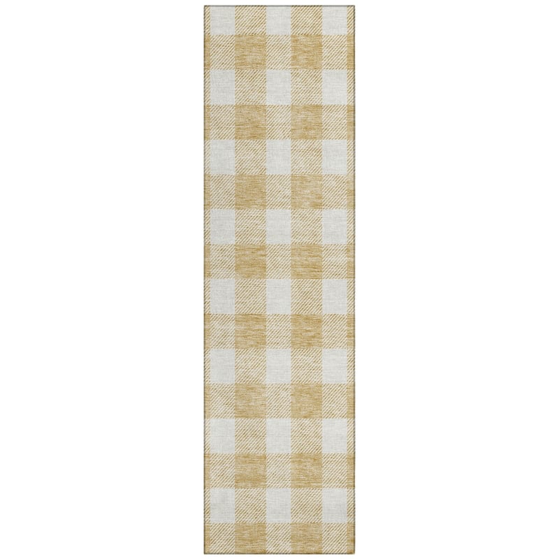Machine Washable Indoor/ Outdoor Chantille Plaid Rug