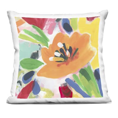 Stupell Vivid Orange Flower Impressions Decorative Printed Throw Pillow Design by June Erica Vess