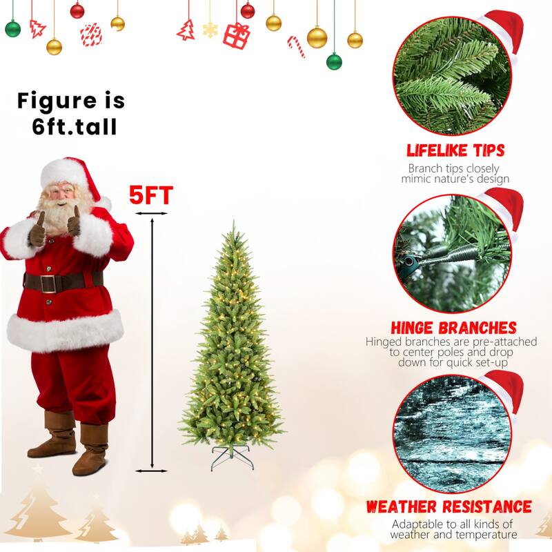 Pre-lit PE&PVC Green Christmas Tree - N/A