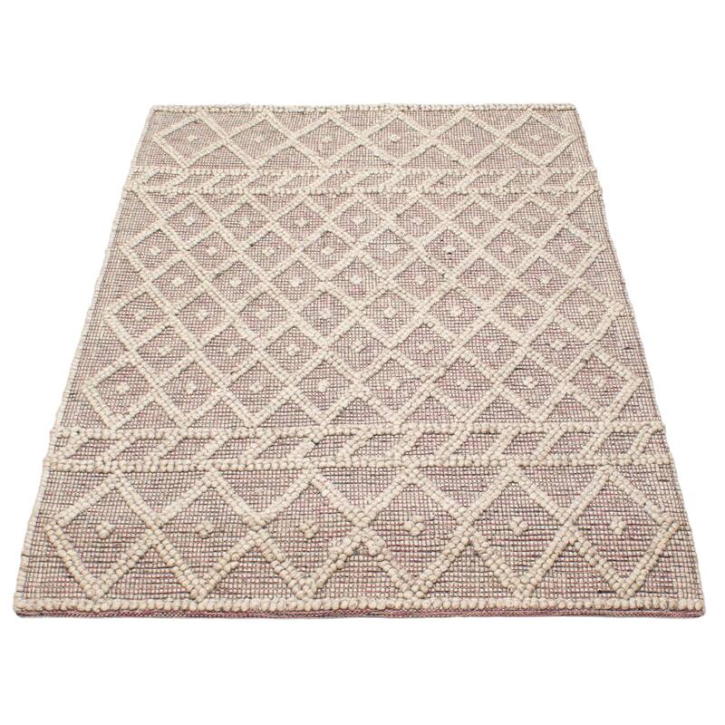 ECARPETGALLERY Braid weave Sienna Grey Wool Rug - 5'1 x 7'10