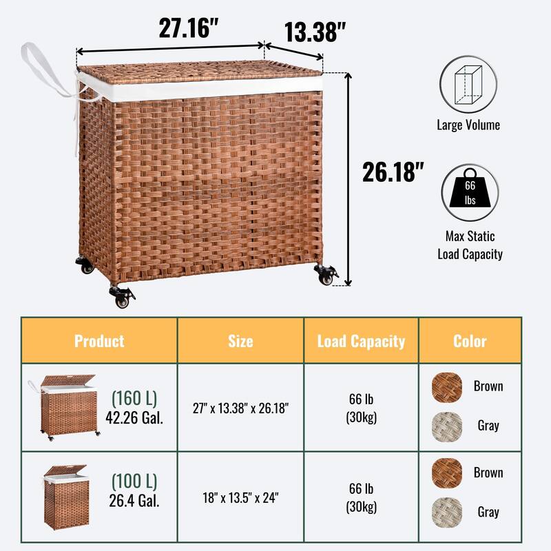 GDFStudio - Ethan Monroe Laundry Hamper Set - Versatile and Stylish Storage Solution