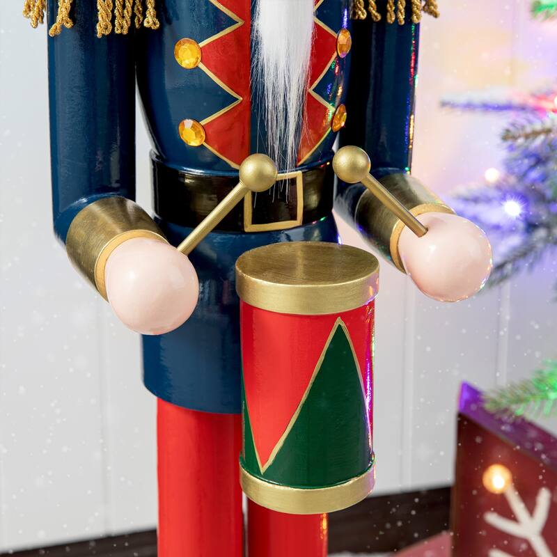 Glitzhome 36-inch Wooden Christmas Drummer Nutcracker