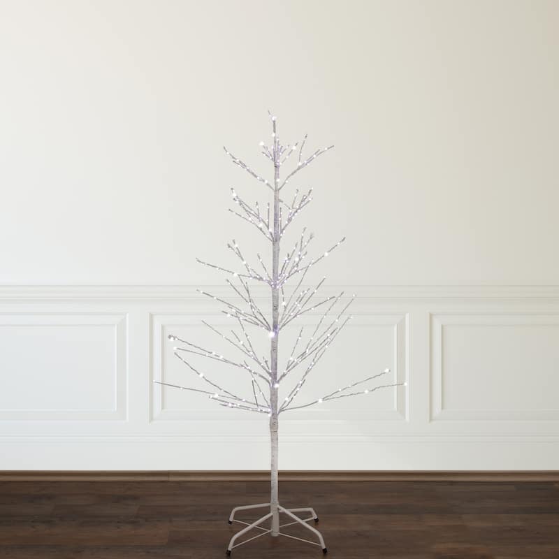 4' LED Lighted White Birch Christmas Twig Tree